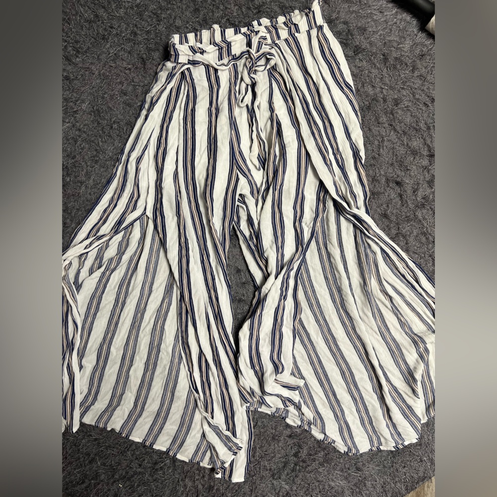 Simplee Apparel Striped Linded Pants with Large Slits on the Pantlegs! - Picture 7 of 16
